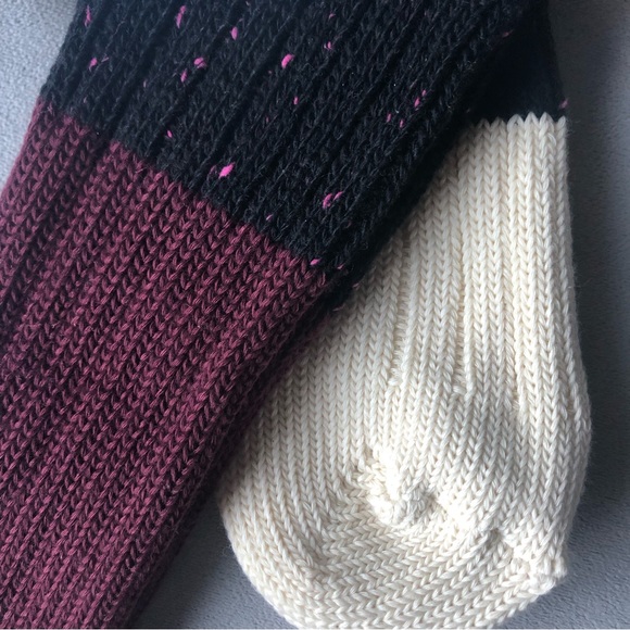 Treasure & Bond ~ Knit Socks ~ Burgundy Cream Black ~ Brand New! - Picture 5 of 6